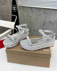 Christian Louboutin Studded Wedge Sandals