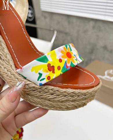 Christian Louboutin Floral Print Scarf Tie Espadrille Sandals
