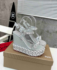 Christian Louboutin Studded Glitter Espadrille Sandals