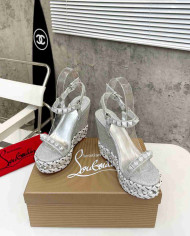 Christian Louboutin Studded Glitter Espadrille Sandals