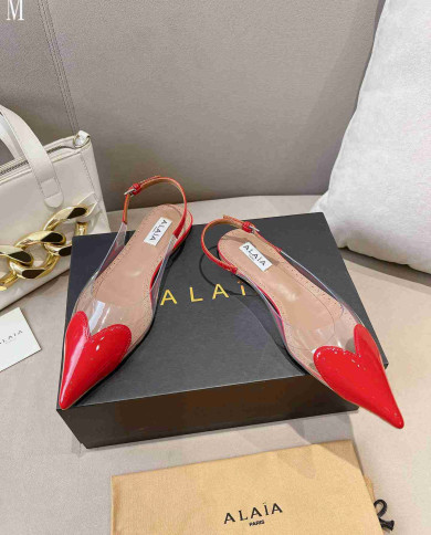 Alaïa Heart Transparent Flats