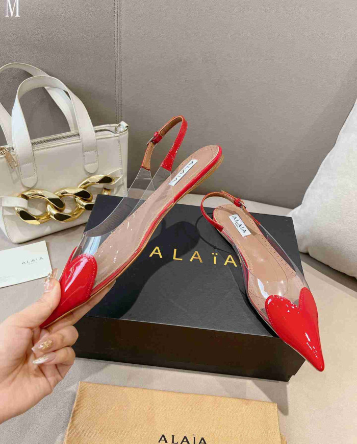 Alaïa Heart Transparent Flats