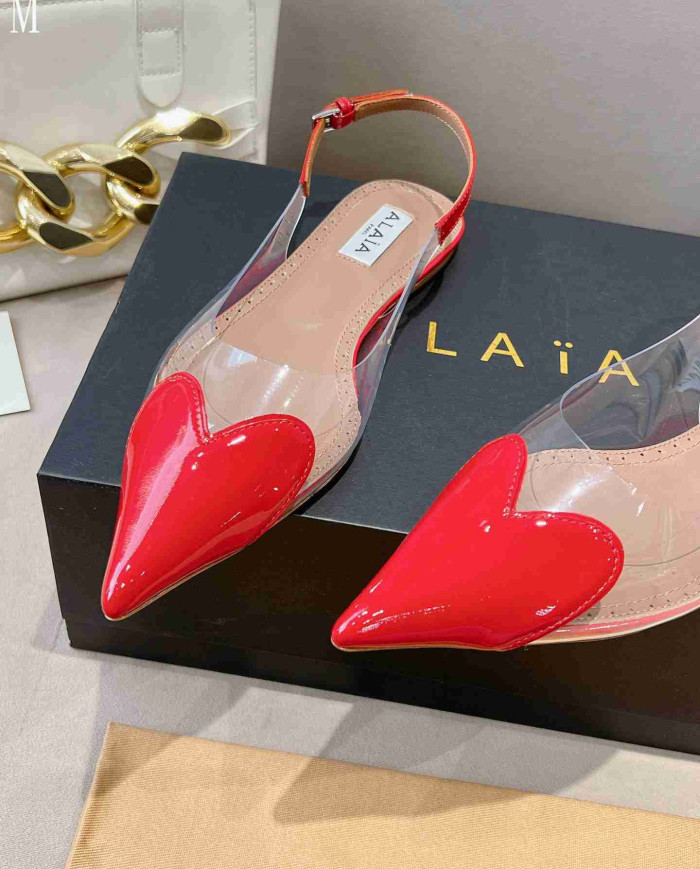 Alaïa Heart Transparent Flats