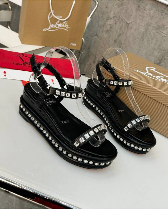 Christian Louboutin Rhinestone Embellished Sandals