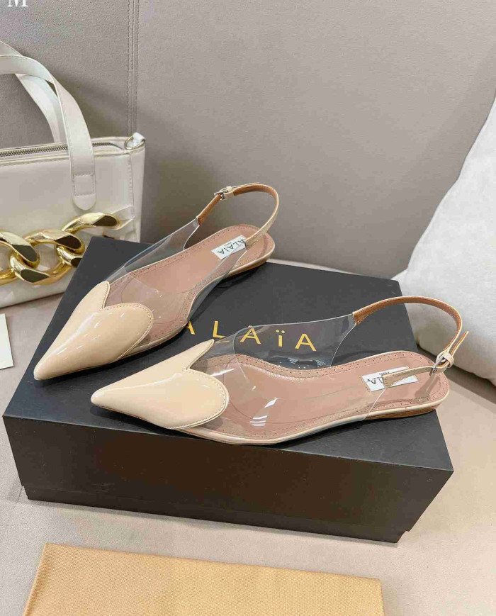 Alaïa Heart Transparent Flats