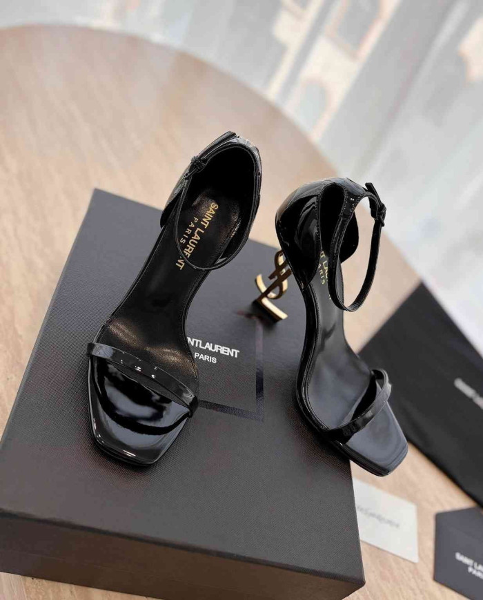 Saint Laurent Opyum Logo Heel Sandals