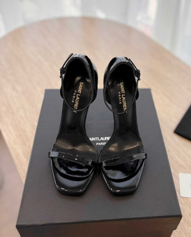 Saint Laurent Opyum Logo Heel Sandals