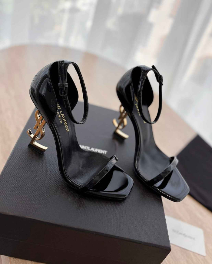 Saint Laurent Opyum Logo Heel Sandals