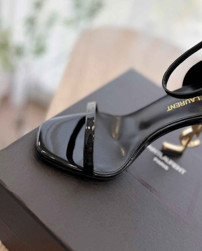 Saint Laurent Opyum Logo Heel Sandals