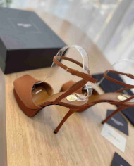 Saint Laurent Square Toe Ankle Strap High Heel Sandals