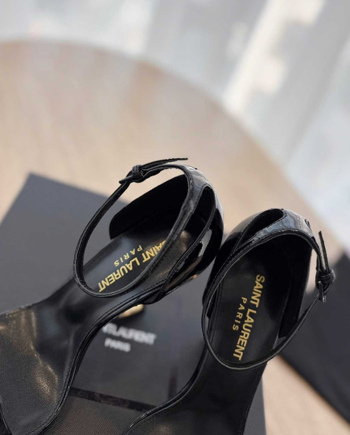 Saint Laurent Opyum Logo Heel Sandals