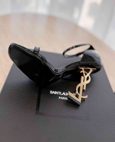 Saint Laurent Opyum Logo Heel Sandals