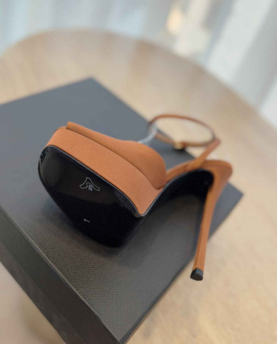 Saint Laurent Square Toe Ankle Strap High Heel Sandals