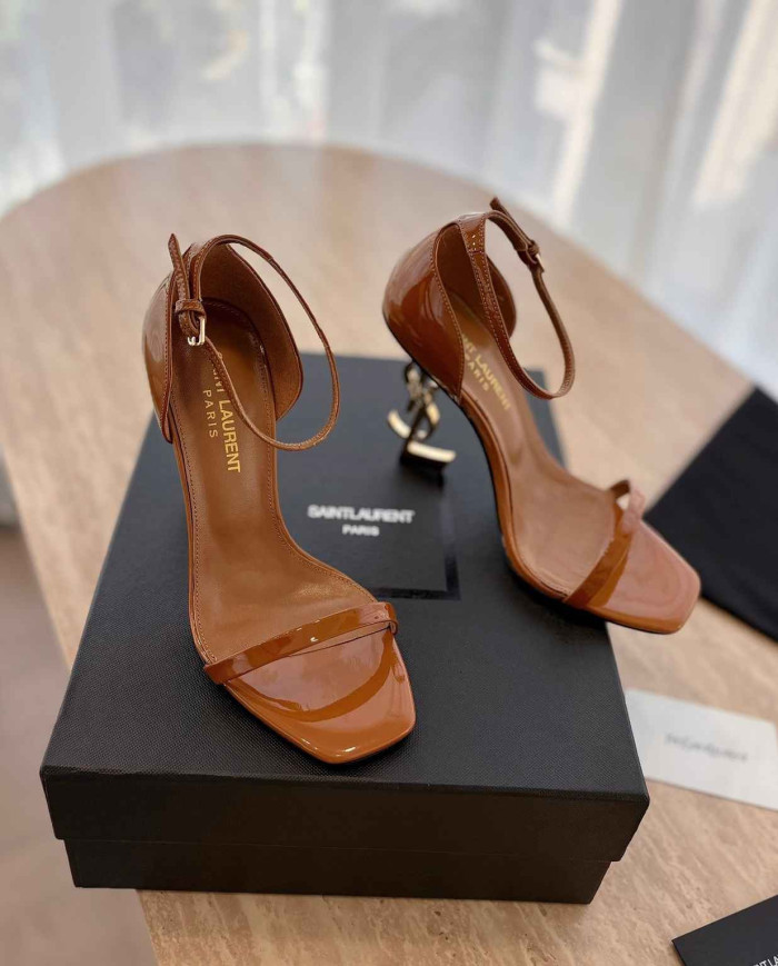 Saint Laurent Opyum Logo Heel Sandals