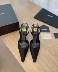 Saint Laurent Pointed Toe Ankle Strap High Heels