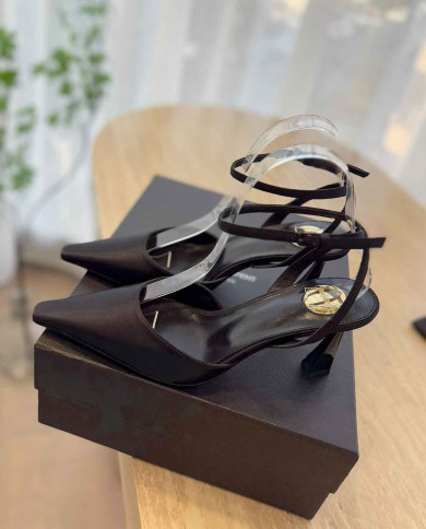 Saint Laurent Pointed Toe Ankle Strap High Heels