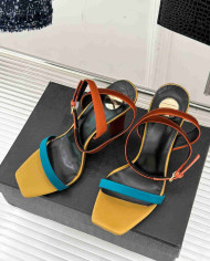 Saint Laurent Square Toe Ankle Strap Sandals