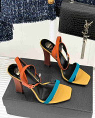 Saint Laurent Square Toe Ankle Strap Sandals