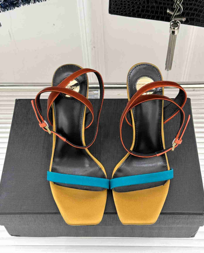 Saint Laurent Square Toe Ankle Strap Sandals