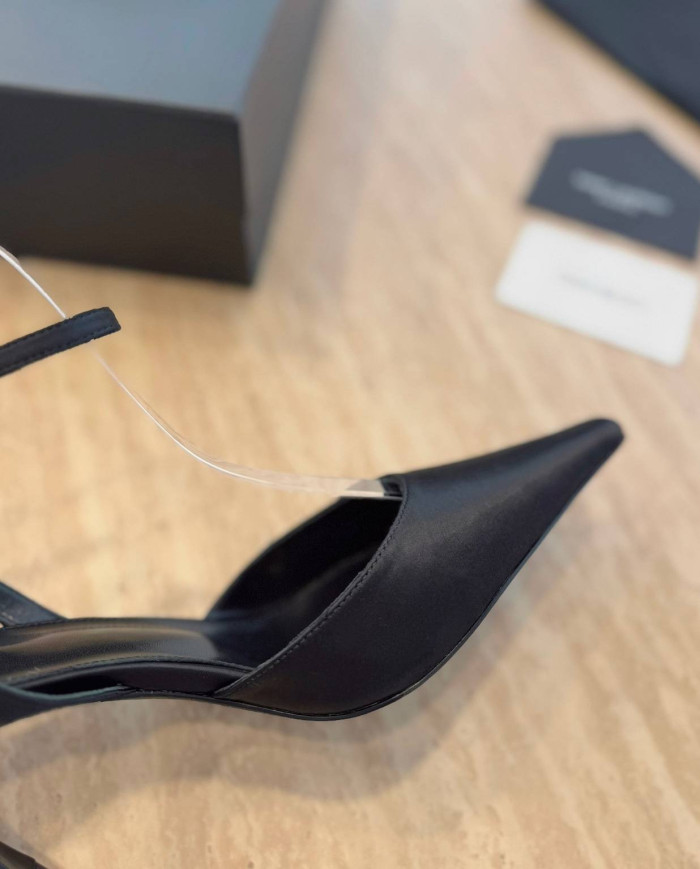Saint Laurent Pointed Toe Ankle Strap High Heels