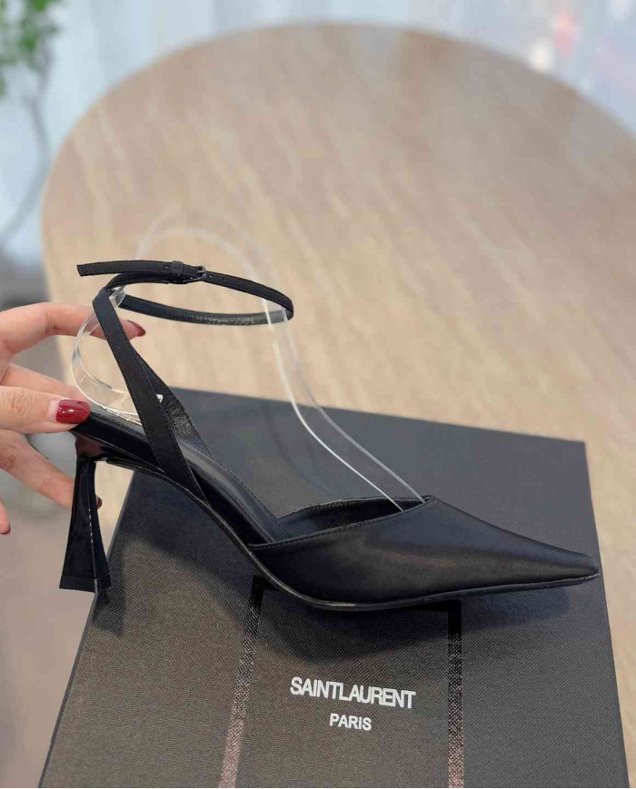 Saint Laurent Pointed Toe Ankle Strap High Heels