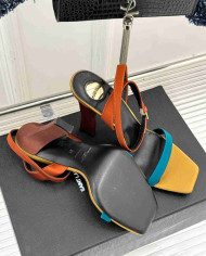 Saint Laurent Square Toe Ankle Strap Sandals