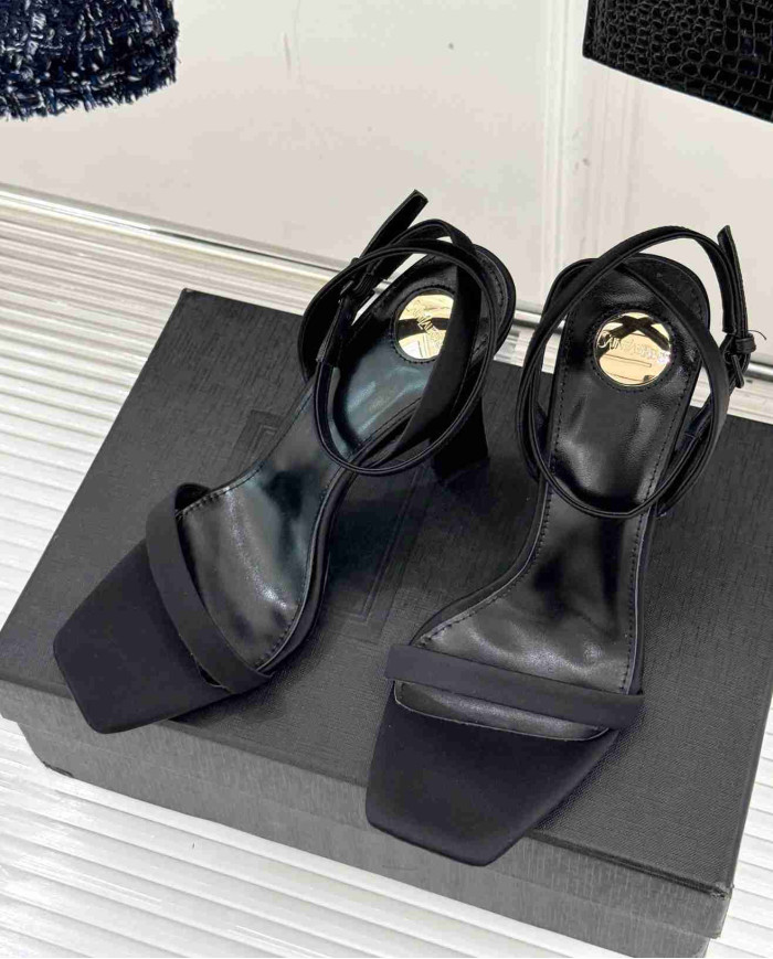 Saint Laurent Square Toe Ankle Strap Sandals