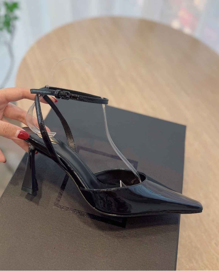 Saint Laurent Pointed Toe Ankle Strap High Heels