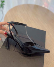 Saint Laurent Pointed Toe Ankle Strap High Heels