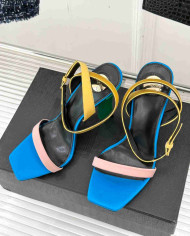 Saint Laurent Square Toe Ankle Strap Sandals