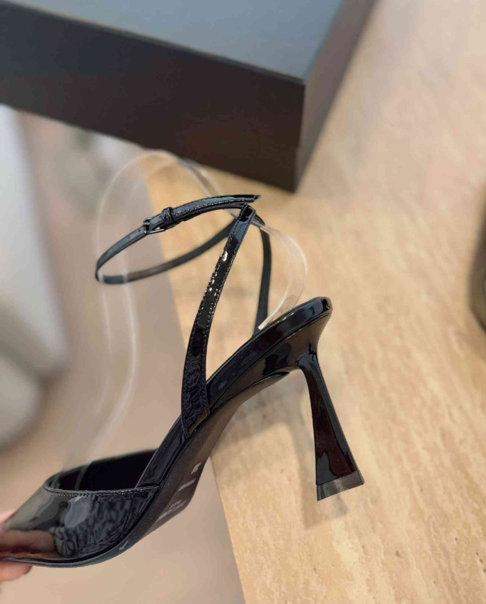 Saint Laurent Pointed Toe Ankle Strap High Heels