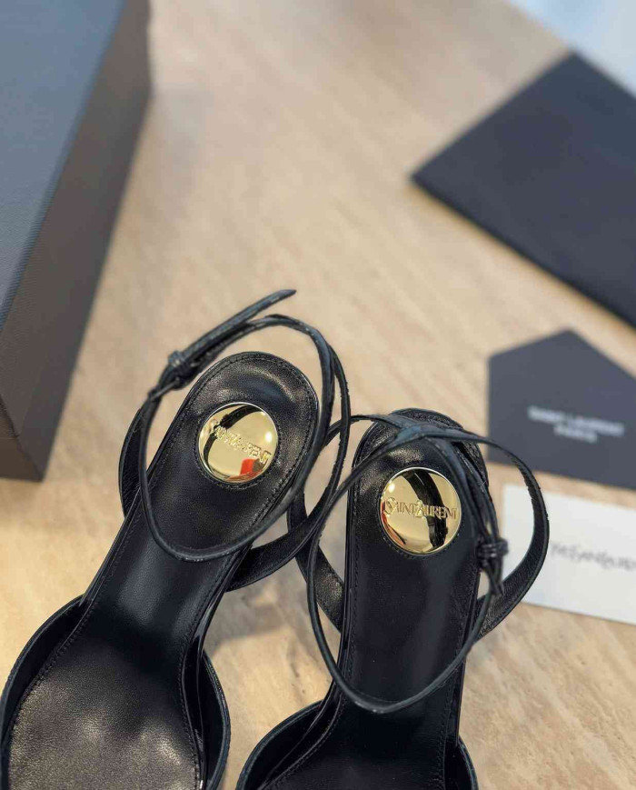 Saint Laurent Pointed Toe Ankle Strap High Heels