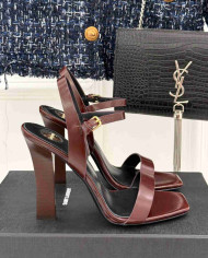 Saint Laurent Square Toe Ankle Strap High Heel Sandals