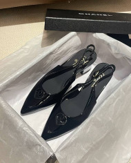 Chanel Classic Logo Pointed Toe Slingback shoes