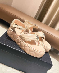 Chanel Classic Quilted Platform Thong Sandals