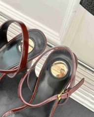 Saint Laurent Square Toe Ankle Strap High Heel Sandals