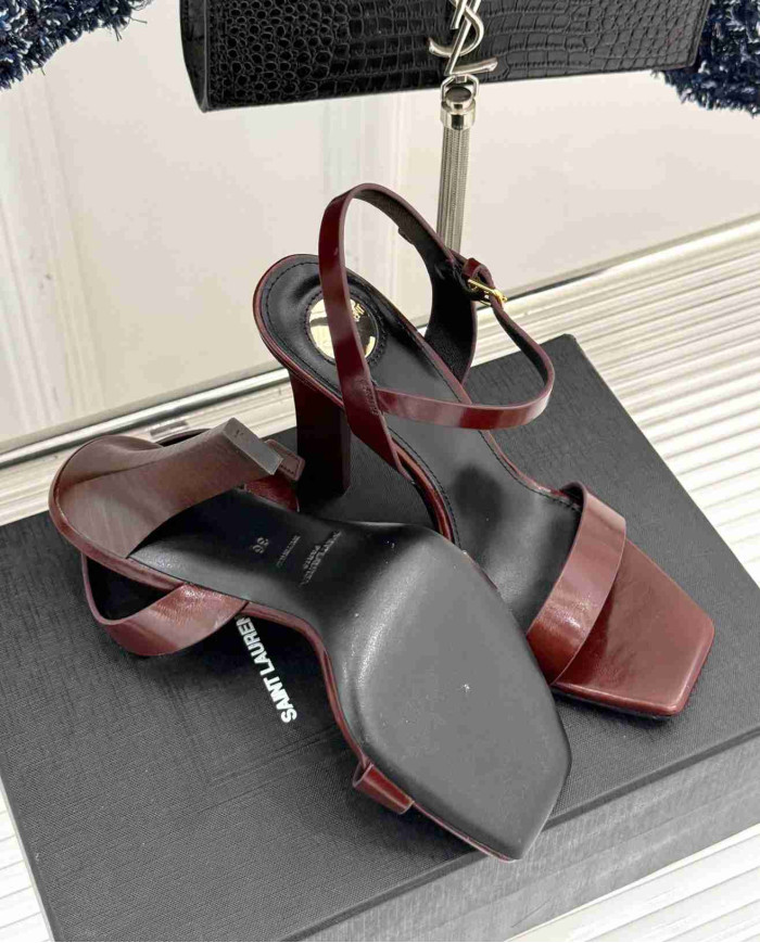 Saint Laurent Square Toe Ankle Strap High Heel Sandals