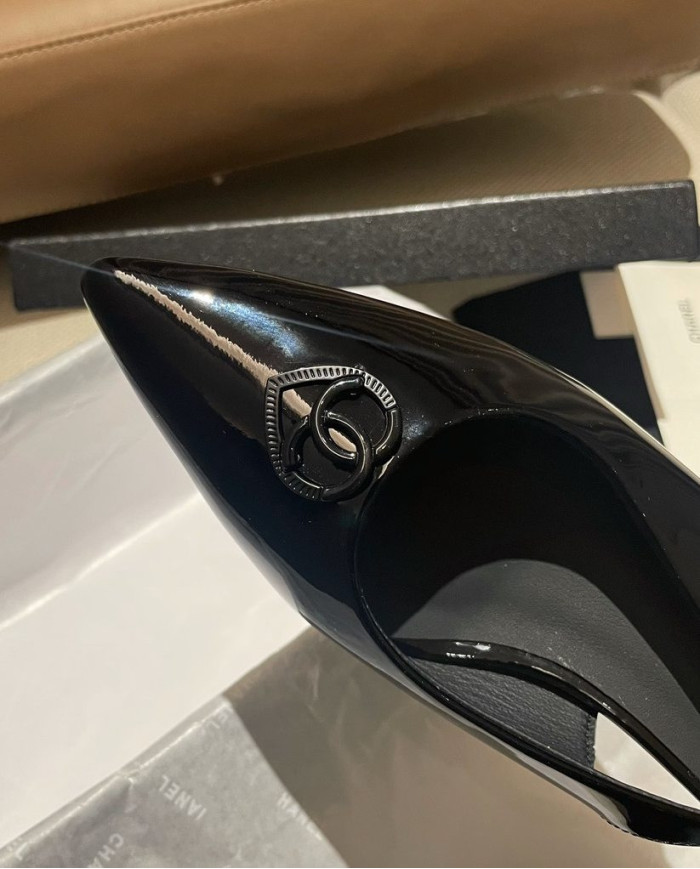 Chanel Classic Logo Pointed Toe Slingback shoes