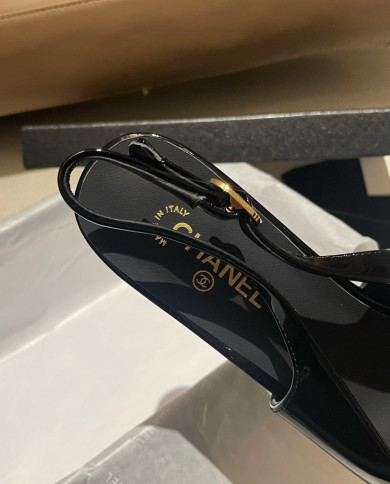 Chanel Classic Logo Pointed Toe Slingback shoes