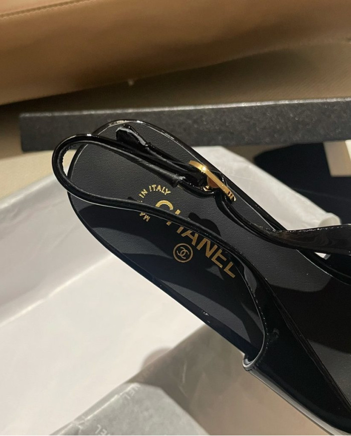 Chanel Classic Logo Pointed Toe Slingback shoes