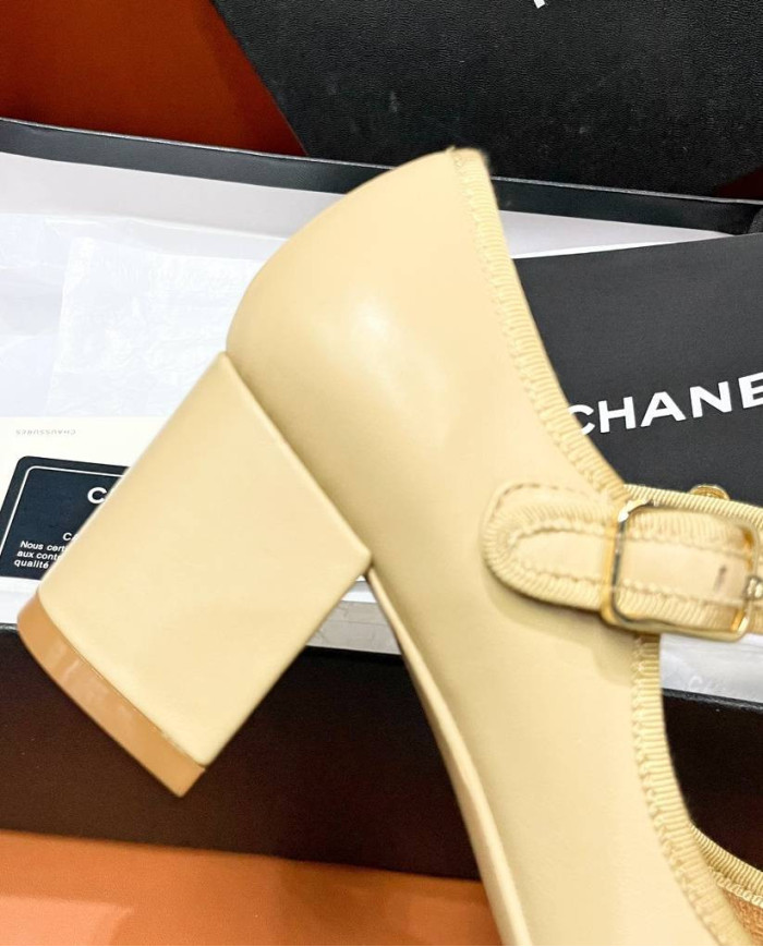 Chanel Classic Mary Jane Block Heel Pumps