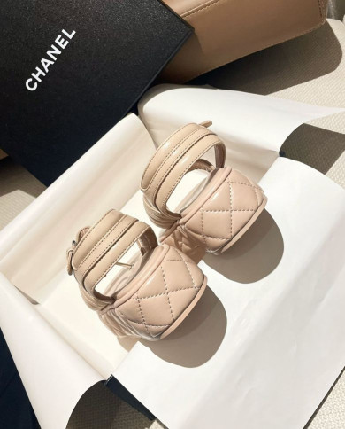 Chanel Classic Quilted Platform Thong Sandals
