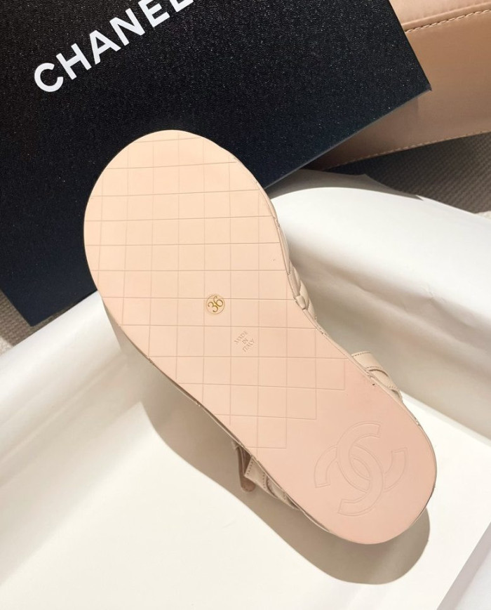 Chanel Classic Quilted Platform Thong Sandals