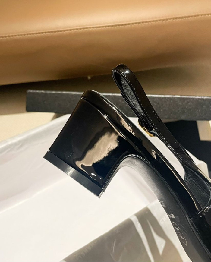 Chanel Classic Logo Pointed Toe Slingback shoes