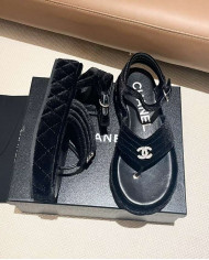 Chanel Classic Quilted Platform Thong Sandals