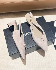 Chanel Classic Logo Pointed Toe Slingback shoes