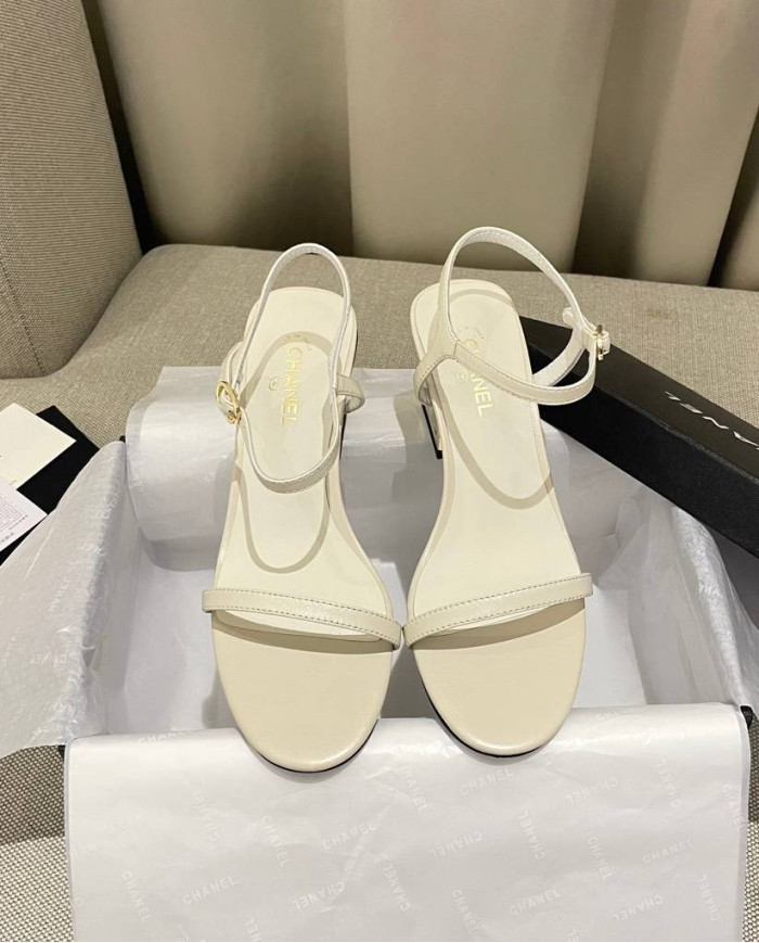 Chanel Women's Open Toe Block Heel Sandals