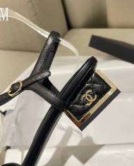 Chanel Women's Open Toe Block Heel Sandals