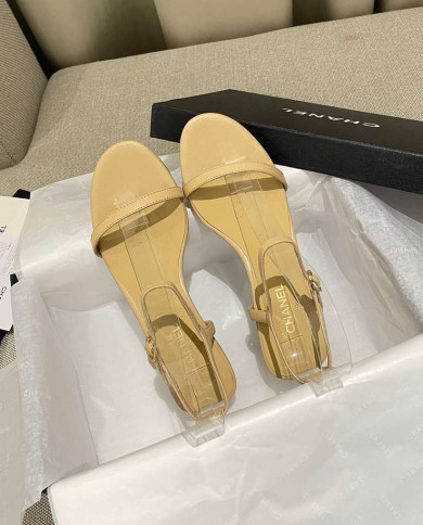 Chanel Women's Open Toe Block Heel Sandals