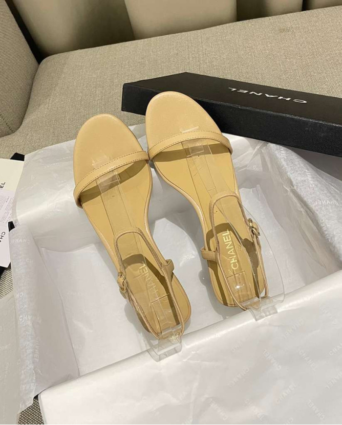 Chanel Women's Open Toe Block Heel Sandals